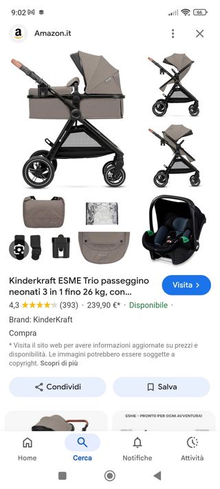 Passeggino Kinderkraft ESME Trio 3 in 1