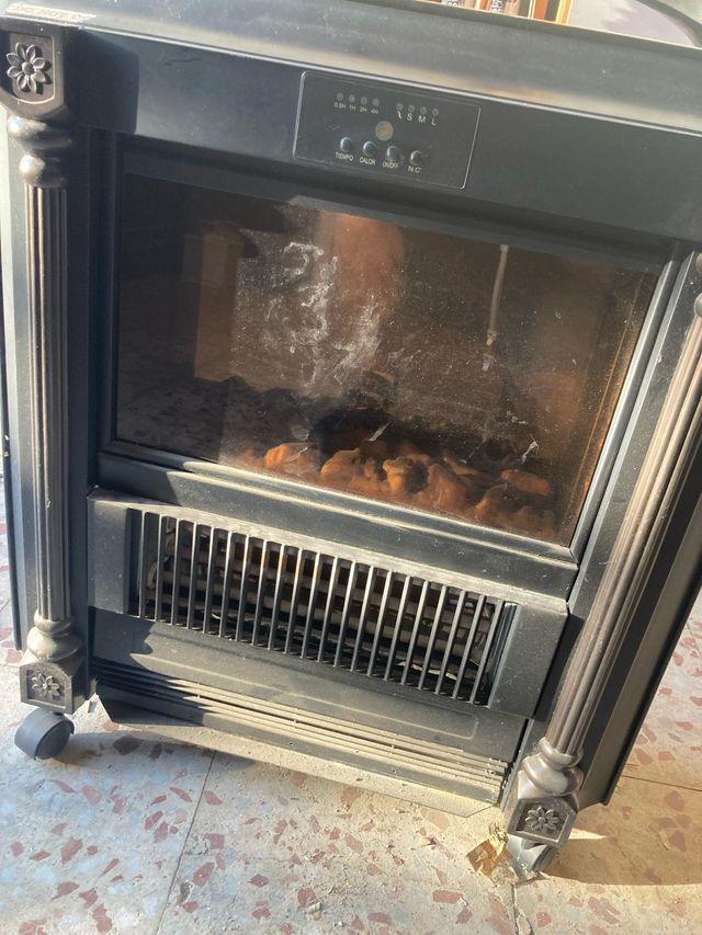 Estufa Eléctrica Chimenea Negra