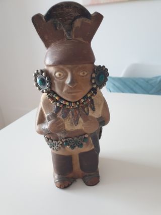 Figura Precolombina Adornos Plata Cerámica
