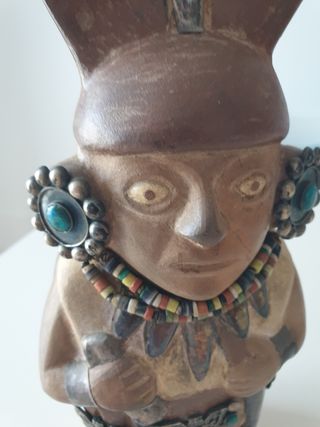 Figura Precolombina Adornos Plata Cerámica