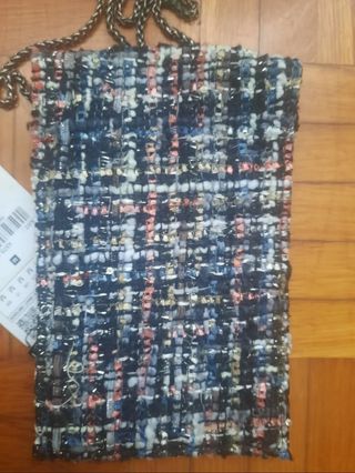 Cartera nueva  bandolera Zara tejido multicolor