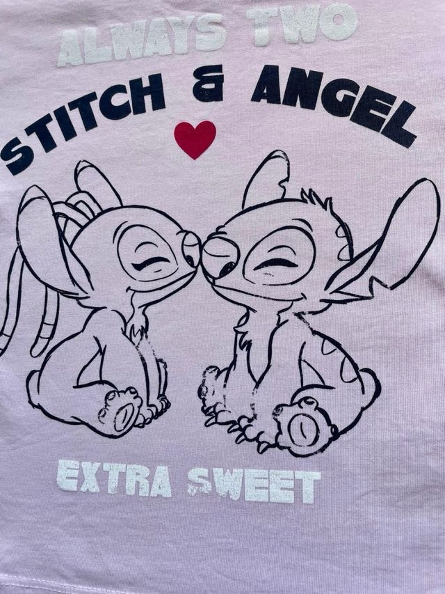 Camiseta Zara niña Stitch y Angel
