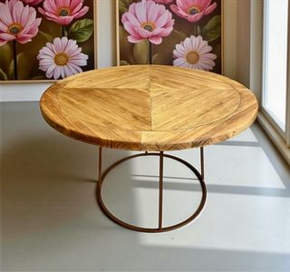Mesa redonda madera y metal EN OFERTA EN TIENDA