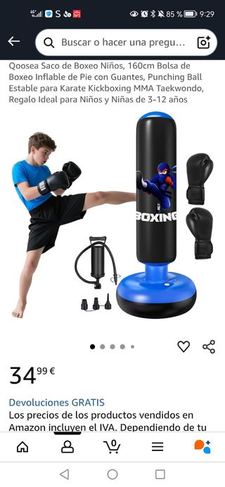 Saco de Boxeo Inflable 160cm Niños