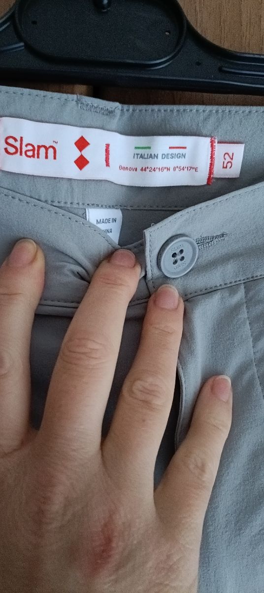 Pantaloni Slam Uomo Taglia 52 Grigio