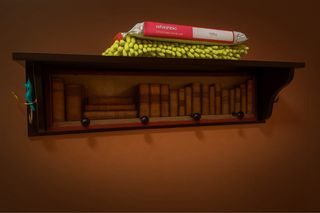 Estante de pared con perchero