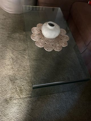 Mesa de centro cristal rectangular