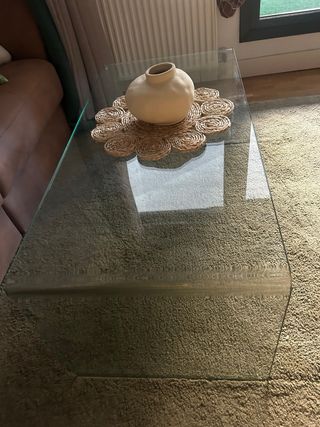 Mesa de centro cristal rectangular