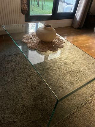 Mesa de centro cristal rectangular
