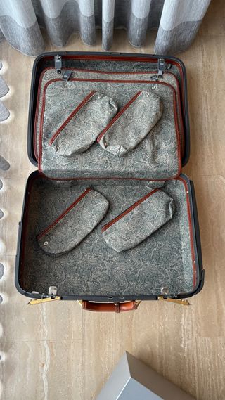 Pack Maletas Samsonite Verde y Cuero