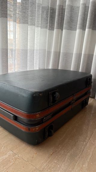 Pack Maletas Samsonite Verde y Cuero