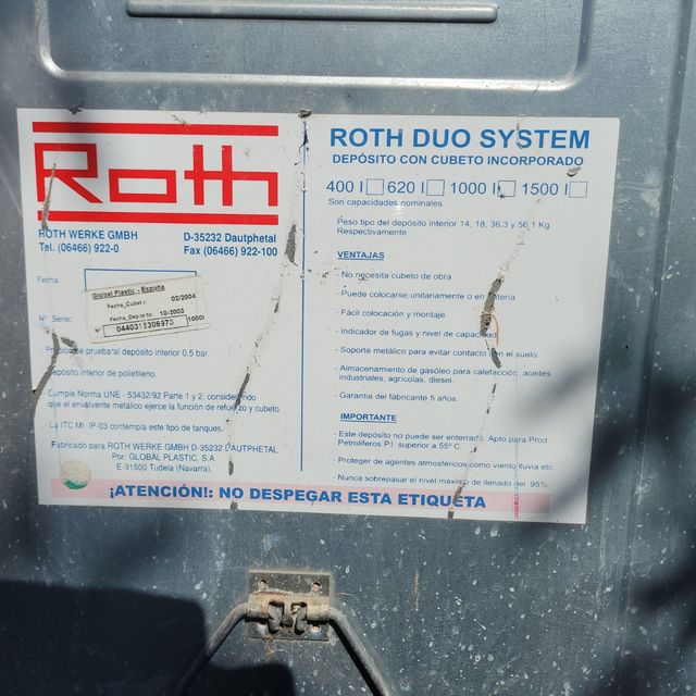 Depósito Gasoil Roth DWT 1000L