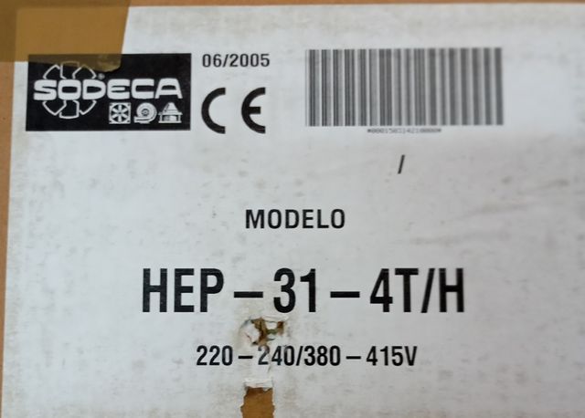 Extractor Sodeca HEP 31 4T/H