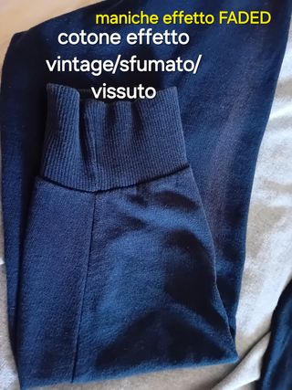 Felpa Superga Vintage XL Grigio/Blu Logo ecopelle