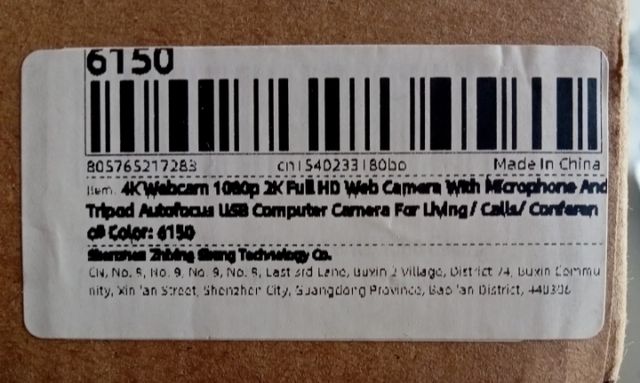 Cámara Web USB HD 2.0 Megapíxeles FHD 1080p