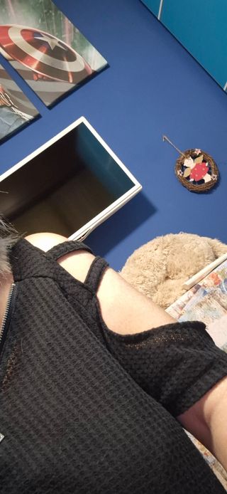 Maglietta nera manica tagliata taglia 48