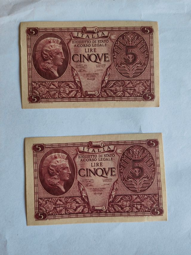 5 Lire Regno d'Italia Banconota