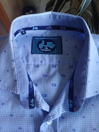 2 Camisas La Vespay Berto Talla 44 Azul