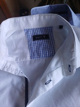 2 Camisas La Vespay Berto Talla 44 Azul