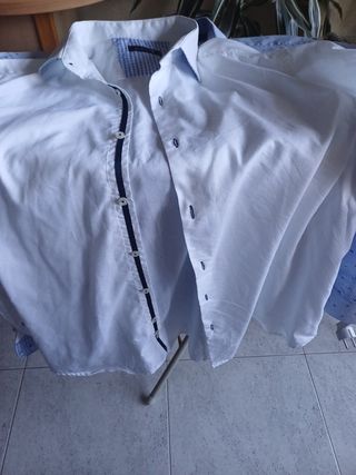 2 Camisas La Vespay Berto Talla 44 Azul