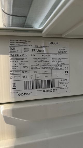 Nevera combi Fagor