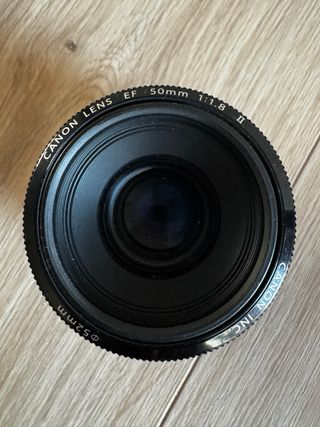 Objetivo Canon 50mm f/1.8 analó+ adaptador Viltox