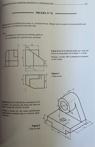 Geometría plana, Geometría descriptiva y Normaliza