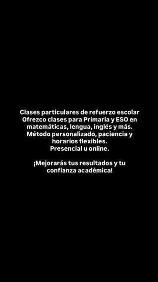 Clases particulares de refuerzo