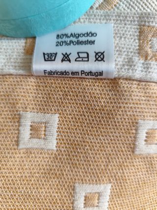 Colcha Algodón Cama Grande Beige/Blanco