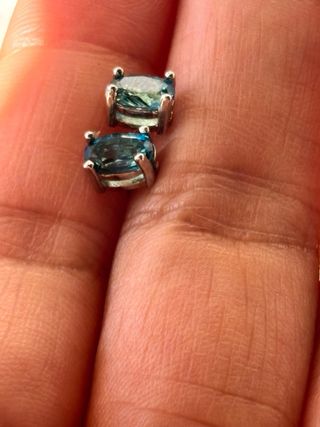 Pendientes Topacio Azul S925 Ovalados