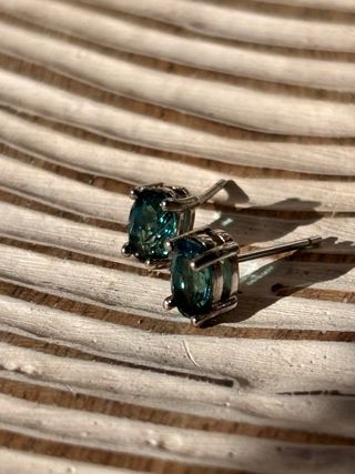 Pendientes Topacio Azul S925 Ovalados