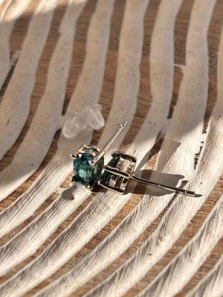 Pendientes Topacio Azul S925 Ovalados