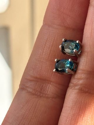 Pendientes Topacio Azul S925 Ovalados