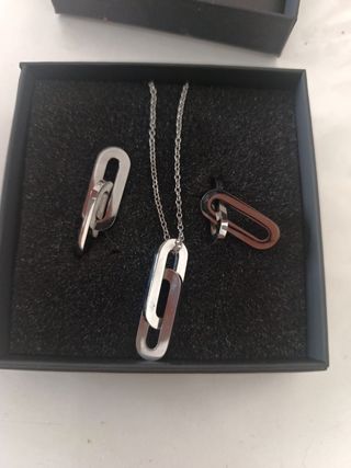 Colgante y pendientes Lotus acero