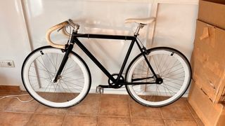 Bicicleta Fixie Negra Ruedas Blancas