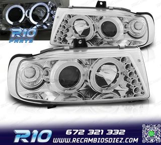 FAROS SEAT IBIZA CORDOBA 6K 93-99 OJOS ANGEL FONDO CROMO