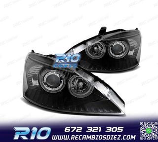 FAROS OJOS ANGEL PARA FORD FOCUS 01-04 FONDO NEGRO