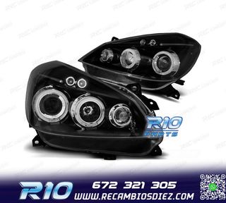 FAROS RENAULT CLIO 05-09 OJOS ANGEL + LED FONDO NEGRO