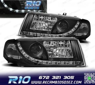 FAROS SKODA OCTAVIA 01-04 LUZ DIURNA LED FONDO NEGRO