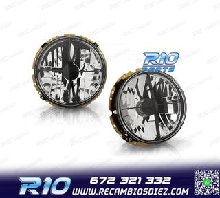 FAROS VOLKSWAGEN VW GOLF MK1 74-83 CRUZ NEGRA FONDO CROMO