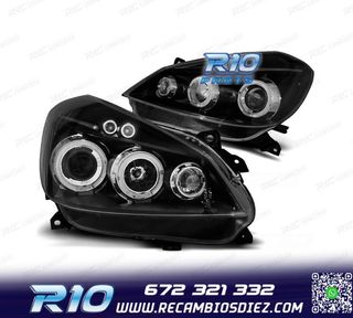 FAROS RENAULT CLIO 05-09 OJOS ANGEL + LED FONDO NEGRO