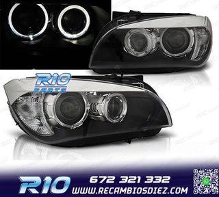 FAROS BMW X1 09- OJOS ANGEL LED FONDO NEGRO