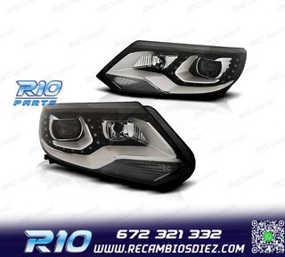 FAROS VOLKSWAGEN VW TIGUAN 11-16 LUZ DIURNA FONDO NEGRO