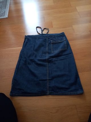 Falda vaquera rodilla con aberturas laterales