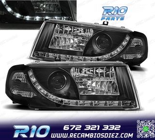 FAROS SKODA OCTAVIA 01-04 LUZ DIURNA LED FONDO NEGRO