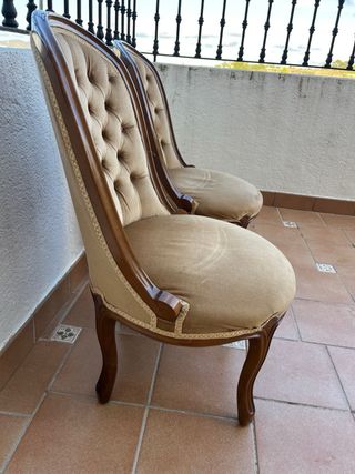 Pareja Sillas Vintage Capitoné Terciopelo