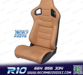 ASIENTO DEPORTIVO SEMI BAQUET ESTILO RS CUERO BEIGE