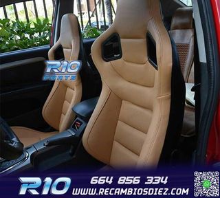 ASIENTO DEPORTIVO SEMI BAQUET ESTILO RS CUERO BEIGE