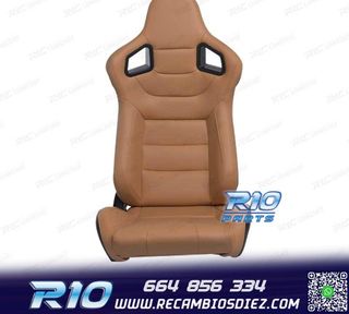 ASIENTO DEPORTIVO SEMI BAQUET ESTILO RS CUERO BEIGE