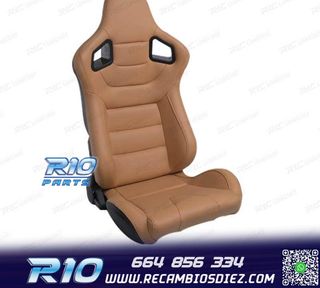 ASIENTO DEPORTIVO SEMI BAQUET ESTILO RS CUERO BEIGE